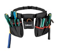 Wiltec Cintura porta attrezzi con 23 tasche, 63,5 x 25,5 cm, portata 15 kg, robusta e regolabile, per elettricista, carpentiere, boscaiolo, giardinaggio,