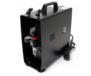 Wiltec Compressore da aerografo AF186A con serbatoio aria, un cilindro 4 bar e spegnimento automatico
