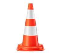 WilTec Cono stradale 50 cm, cono segnaletico per la messa in sicurezza, pilone riflettente, birillo di segnalazione in PVC resistente per cantieri edili