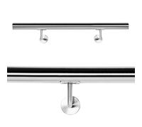 Wiltec Corrimano scale 100 cm in acciaio inox V2A, ringhiera scala, passamano scala con montaggio a parete