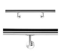 Wiltec Corrimano scale 80 cm in acciaio inox V2A, ringhiera scala, passamano scala con montaggio a parete