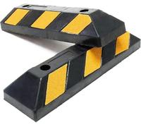 Wiltec Delimitatore di parcheggio, battiruota in gomma con fasce rifrangenti, Fermaruota (2 Set, 550x150x100mm,9.32kg)