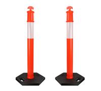 Wiltec Paletti delimitatori catarifrangenti 110 cm con base ottagonale, 2 pali segnaletici stradali