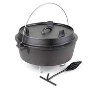 Wiltec Dutch Oven Forno Olandese con Pentola in ghisa 8l sottopentola e solleva coperchio per fuoco campeggio