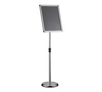 Wiltec Espositore per poster, pubblicità, menù in A3, altezza regolabile 88-138 cm, supporto per presentazioni, stand, piedistallo in alluminio e acciaio