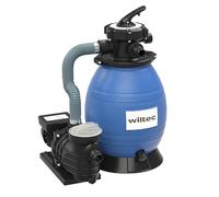 Wiltec Filtro a Sabbia per Piscina, 370 W, Serbatoio filtrante 26 l, Pompa Piscina autoadescante 13.200 l/h