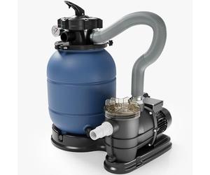 Wiltec Filtro a Sabbia per Piscina, Pompa autoadescante per Piscina 260 W, Serbatoio per 21 kg di Sabbia, per Piscine Fino a 20 m³