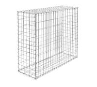 Wiltec Gabbione metallico 100x80x30 cm ø 4 mm Gabbia sassi per recinzioni muri