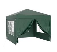Wiltec Gazebo 3 x 3 m in verde con protezione UV 50+, tendone da giardino con pareti laterali rimovibili, tenda da festa con finestre, ad esempio per terrazze e festival