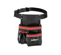 Wiltec Marsupio da lavoro, marsupio porta attrezzi 25 x 30 cm, portata 15 kg, 5 scomparti, cintura regolabile, per elettricista, carpentiere, idraulico