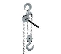 Wiltec Mini paranco a catena manuale VM6 fino a 6 t, altezza di sollevamento di 1,5 m, in alluminio, per il sollevamento di carichi pesanti