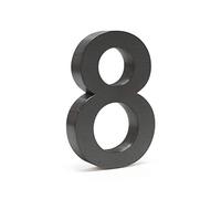 Wiltec Numero civico "8" 3D Arial 20 cm antracite acciaio uso esterno, incl materiale di montaggio