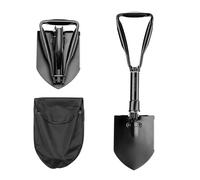 Wiltec Pala multiuso pieghevole e portatile 58 x 15 cm in acciaio, Utensile 3in1 zappa accetta seghetto