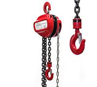 Wiltec Paranco a catena manuale, max 1000 kg, con catena di 3 m, sollevamento di 2,5 m per carichi pesanti