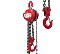 Wiltec Paranco a catena manuale, max 2000 kg, con catena di 3 m, sollevamento di 2,5 m per carichi pesanti