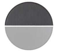 Wiltec Piastra in ghisa rigata, forma a mezza luna, 49,8 x 24 x 1,5 cm, griglia in ghisa per barbecue, bistecchiera, ideale per grigliare carne, pesce, verdure