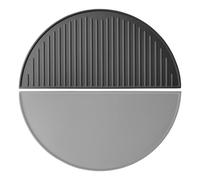 Wiltec Piastra in ghisa rigata, forma a mezza luna, 55 x 26,5 x 1,5 cm, griglia in ghisa per barbecue, bistecchiera, ideale per grigliare carne, pesce, verdure
