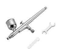 Wiltec Pistola aerografo HS-30-1, airbrush ad aria compressa con ugello da 0,3 mm e tazza per colore da 7 ml, aerografo per unghie, tatuaggi, modellismo