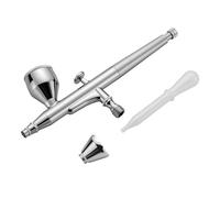 Wiltec Pistola aerografo X501, airbrush ad aria compressa con ugello da 0,3 mm e tazza per colore da 7 ml/2 ml, aerografo per unghie, tatuaggi, modellismo