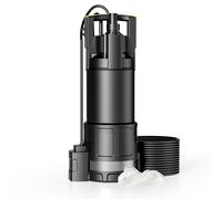 Wiltec Pompa sommersa, 1200W 6000 l/h, profondità max 12 m, Elettropompa a immersione per pozzi e cisterne