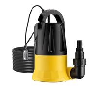 Wiltec Pompa sommersa con sensore 400 W, pompa a immersione per acque chiare con 2 modalità di funzionamento, 7300 l/h, prevalenza 7,5 m, profondità 7 m