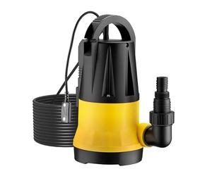 Wiltec Pompa sommersa con sensore 750W, pompa a immersione per acque chiare con 2 modalità di funzionamento, 13000 l/h, prevalenza 9,5 m, profondità 7 m