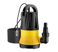 Wiltec Pompa sommersa con sensore 900W, pompa a immersione per acque chiare con 2 modalità di funzionamento, 15000 l/h, prevalenza 10 m, profondità 7 m
