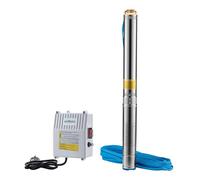 Wiltec Pompa sommersa per pozzi 4" 750 W, portata max 6000 l/h, Elettropompa a immersione con profondità max 20 m