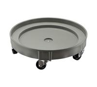 Wiltec Porta fusto olio con ruote, portata 400 kg, carrello porta fusti con vasca Ø 60 cm e ruote girevoli, base per movimentazione fusti