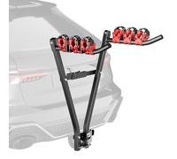 Wiltec Portabici da gancio traino, per 3 biciclette, portata max 45 kg, in acciaio Q235, per mountain bike, e-bike, con cinghie in nylon
