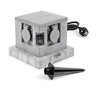 Wiltec Presa multipla effetto granito per esterno 4 attacchi protezione IP44 2 interruttori