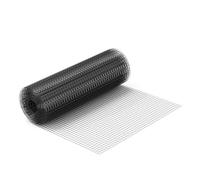 Wiltec Rete da voliera nera Maglie quadrate 12x12mm Rotolo da 5m Altezza 50cm Acciaio zincato