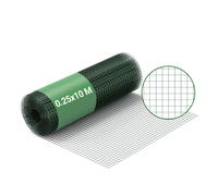 Wiltec Rete da voliera verde Maglie quadrate 12x12mm Rotolo da 25m alto 100cm In