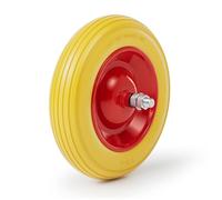 Wiltec Ruota anti-foratura piena 3,5-8, max 130 kg, in poliuretano e acciaio, per carrelli, carriole