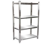 Wiltec Scaffale in acciaio inox 120x50x155cm 4 ripiani per uso domestico e professionale