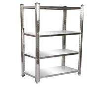 Wiltec Scaffale in acciaio inox 150x50x155cm 4 ripiani per uso domestico e professionale