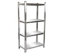 Wiltec Scaffale in acciaio inox 90x50x155cm 4 ripiani per uso domestico e professionale