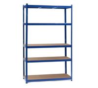 Wiltec Scaffale per carichi pesanti blu 120x60x204cm Scaffale a incastro 5 ripiani 200kg/piano