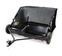 Wiltec Scopa per prato con larghezza di lavoro di 120 cm, spazzatrice, raccoglitore di foglie con capacità di 415 l per trattorino rasaerba