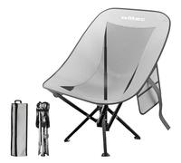 Wiltec Sedia da campeggio pieghevole portatile 100 kg grigio nero