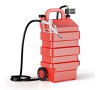 Wiltec Serbatoio per trasporto gasolio e benzina da 60 l con pompa 75W da 14 l/min, serbatoio carburante portatile, contenitore mobile per carburante