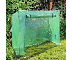 Wiltec Serra da giardino piccola 200x77x169cm Serra per pomodori con porta avvolgibile Rete in PE