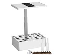 Wiltec Serra idroponica, Set per Coltivazione idroponica in casa, con Pannello di Controllo e LED, Serbatoio Acqua 9,8 l, Altezza Regolabile, Bianca