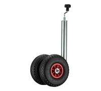 Wiltec Servotimone con Ruota di appoggio Doppia, Portata 200 kg, Supporto per rimorchio con Pneumatici gonfiabili, ruotino di appoggio, Altezza Regolabile 66-86 cm, per rimorchi e Caravan