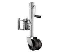 Wiltec Servotimone con ruota di appoggio doppia, portata 680 kg, ruotino di appoggio per carichi pesanti, altezza max 27 cm, per rimorchi e caravan