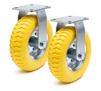 Wiltec Set 2 ruote fisse da trasporto, antiforatura, 225x58 mm, 100 kg/ruota, con piastra di montaggio