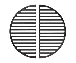 Wiltec Set 2x Griglia in ghisa, forma a mezza luna, 49,8 x 24,3 x 0,9 cm, per barbecue, bistecchiera, ideale per grigliare carne, pesce, verdure