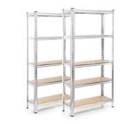 Wiltec Set 2x scaffali a incastro per carichi pesanti 154x75x30cm Max 875kg l’uno Acciaio 5 ripiani