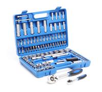 Wiltec Set di Chiavi a Bussola 108 pz. Chiavi a cricchetto con Attacco 1/2" (12,5mm) e 1/4" (6,3 mm)