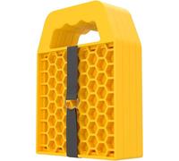 Wiltec Set di 4 Piastre per stabilizzatori, pedane di appoggio in HDPE Giallo con Maniglia di Trasporto, basi in plastica 23,2 x 17 x 2,3 cm, per roulotte, Camper, cric